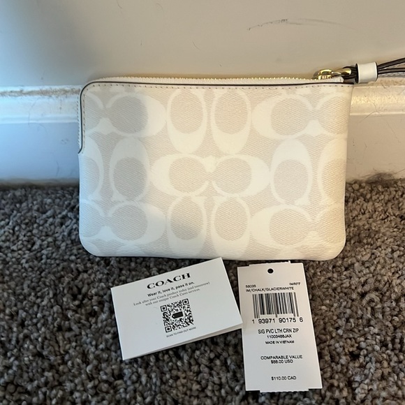 Coach Signature Leather Coin Zip Wallet - Picture 3 of 4